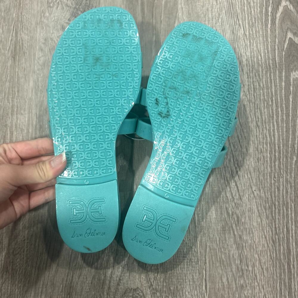 Sam Edelman Blue Jelly Flat Sandals Size 6 - Picture 4 of 5